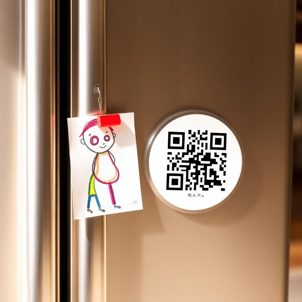 Die-Cut Magnet with a QR code printed on it