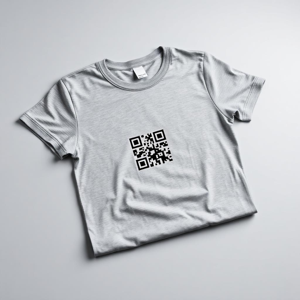 Unisex T-Shirt with a QR code printed on it